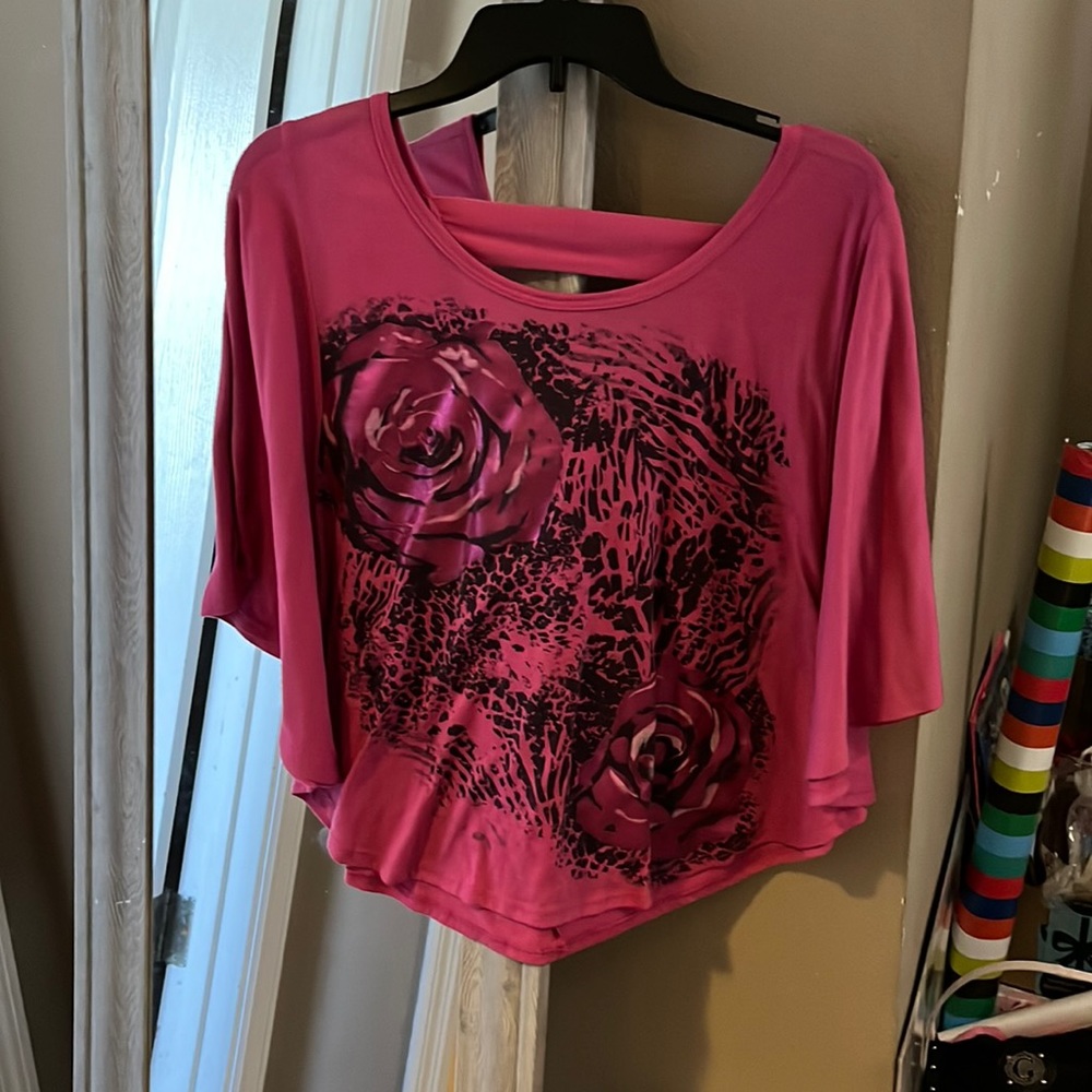 Pink and Black animal print design top